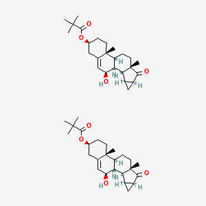 7beta-Hydroxy-15beta,16beta-methylene-3beta-pivaloyloxy-androst-5-en-17-one structure, CAS 82543-09-7