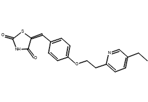 5-[[4-[2-(5-Ethyl-2-Pyridinyl)ethoxy]phenyl]methylene]-2,4-thiazolidinedione structure, CAS 144809-28-9