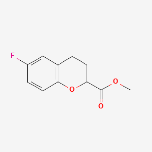 Methyl6-fluoro-3,4-dihydro-2H-chromene-2-carboxylate structure, CAS 874649-82-8