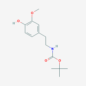 tert-butyl4-hydroxy-3-methoxyphenethylcarbamate structure, CAS 23699-77-6