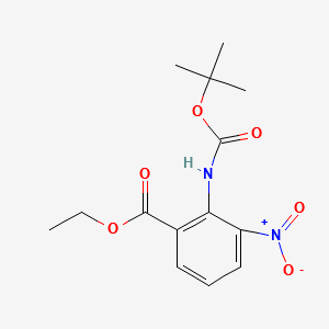 Ethyl-2-t-butoxy-2-carboxylamino-3-nitrobenzoate structure, CAS 136285-65-9