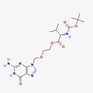 L-valine,N-[(1,2-dimethylethoxy)carbonyl]-2-[(2-amino-1,6-dihydro-6-oxo-9H-purin-9-yl)methyoxy]ethylester structure, CAS 502421-44-5