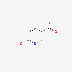6-methoxy-4-methylnicotinaldehyde structure, CAS 123506-66-1