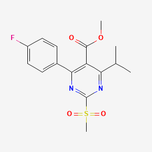 4-(4-fluorophenyl)-6-isopropyl-2-(methylsulfonyl)pyrimidine-5-carboxylate structure, CAS 799842-06-1