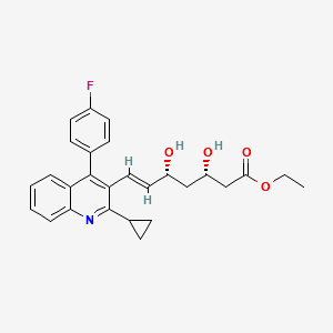 Ethyl[R-(R*,S*)]-3,5-dihydroxy-7-[2-cyclopropyl-4-(4-fluorophenyl)-3-quinolinyl]-hept-6-enoate structure, CAS 172336-33-3