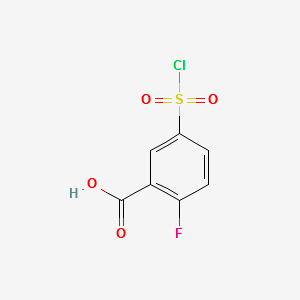 2-Fluoro-5-(chlorosulfonyl)benzoicacid structure, CAS 37098-75-2