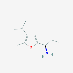 (R)-1-(4-isopropyl-5-methylfuran-2-yl)propan-1-amine structure, CAS 1000993-69-0