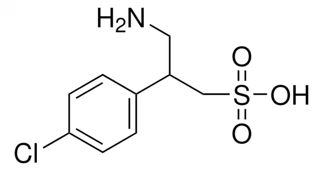 3-Amino-2-(4-chlorophenyl)propanesulfonicacid structure, CAS 125464-42-8