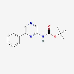 tert-butyl6-phenylpyrazin-2-ylcarbamate structure, CAS 1242333-56-7