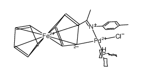 Palladium,chloro[2-[1-[(4-methylphenyl)imino-.kappa.N]ethyl]ferrocenyl-.kappa.C](tricyclohexylphosphine)- structure, CAS 866825-79-8