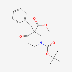 1-tert-butyl3-methyl3-benzyl-4-oxopiperidine-1,3-dicarboxylate structure, CAS 193274-00-9