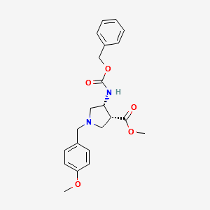 (3R,4R)-methyl4-(benzyloxycarbonylamino)-1-(4-methoxybenzyl)pyrrolidine-3-carboxylate structure, CAS 1245648-14-9