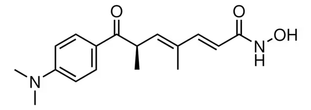 2,4-Heptadienamide,7-[4-(dimethylamino)phenyl]-N-hydroxy-4,6-dimethyl-7-oxo- structure, CAS 58880-19-6