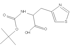 (S)-2-[(tert-Butoxycarbonyl)amino]-3-(thiazol-4-yl)propionicacid structure, CAS 119434-75-2