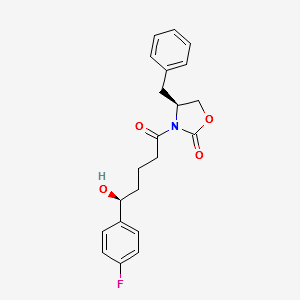 2-Oxazolidinone,3-[(5S)-5-(4-fluorophenyl)-5-hydroxy-1-oxopentyl]-4-(phenylmethyl)-,(4S)- structure, CAS 852148-49-3