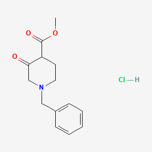 Methyl1-benzyl-3-oxo-4-piperidinecarboxylatehydrochloride structure, CAS 882182-30-1