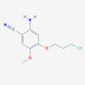 2-Amino-4-(3-chloropropoxy)-5-methoxybenzonitrile structure, CAS 1122661-16-8