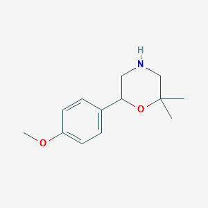 6-(4-Methoxyphenyl)-2,2-dimethylmorpholine structure, CAS 1017480-89-5