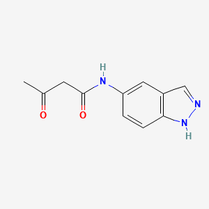 N-1H-Indazol-5-yl-3-oxo-butanamide structure, CAS 6023-70-7