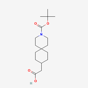 2-(3-(tert-butoxycarbonyl)-3-azaspiro[5.5]undecan-9-yl)aceticacid structure, CAS 952480-32-9
