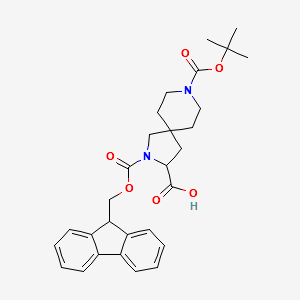 2-(((9H-fluoren-9-yl)methoxy)carbonyl)-8-(tert-butoxycarbonyl)-2,8-diazaspiro[4.5]decane-3-carboxylicacid structure, CAS 849928-23-0