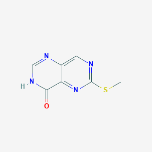 6-(methylthio)pyrimido[5,4-d]pyrimidin-4-ol structure, CAS 98550-19-7
