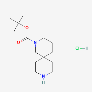 tert-butyl2,9-diazaspiro[5.5]undecane-2-carboxylatehydrochloride structure, CAS 1023301-88-3
