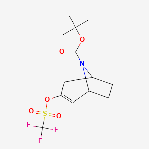 (1R,5S)-tert-butyl3-(trifluoromethylsulfonyloxy)-8-azabicyclo[3.2.1]oct-2-ene-8-carboxylate structure, CAS 185099-68-7