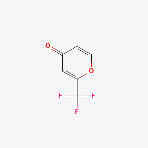 2-(trifluoromethyl)-4H-pyran-4-one structure, CAS 204516-31-4