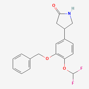 4-(3-(Benzyloxy)-4-(difluoromethoxy)phenyl)pyrrolidin-2-one structure, CAS 885056-45-1