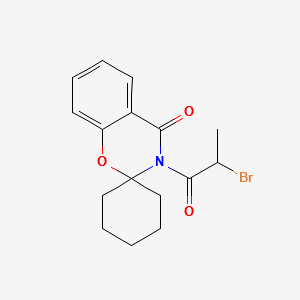 3-(2-Bromo-1-oxypropyl)spiro[2H-1,3-oxybenzodiazine-2,1’cyclohexane]-4(3H)-one structure, CAS 158299-05-9