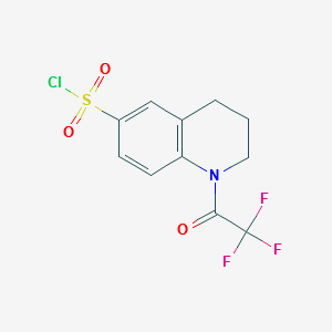 1-(2,2,2-Trifluoroacetyl)-1,2,3,4-tetrahydroquinoline-6-sulfonylchloride structure, CAS 947498-97-7