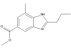 Methyl4-methyl-2-propyl-1H-benzimidazole-6-carboxylate structure, CAS 152628-00-7