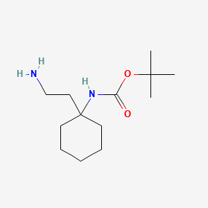 [1-(2-Amino-ethyl)-cyclohexyl]-carbamicacidtert-butylester structure, CAS 886362-50-1