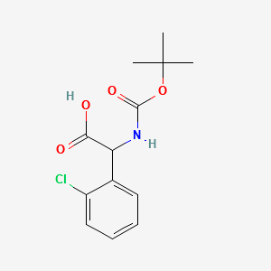tert-Butoxycarbonylamino-(2-chloro-phenyl)-aceticacid structure, CAS 313490-25-4