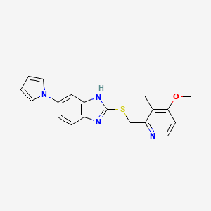 2-[[(4-Methoxy-3-methyl-2-pyridinyl)methyl]thio]-6-(1H-pyrrol-1-yl)-1H-benzimidazole structure, CAS 172152-35-1