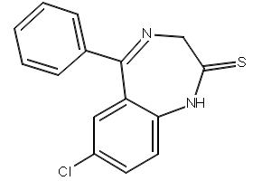 7-Chloro-1,3-dihydro-5-phenyl-2H-1,4-benzodiazepine-2-thione structure, CAS 4547-02-8