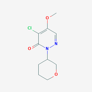 4-chloro-5-methoxy-2-(tetrahydro-2H-pyran-3-yl)pyridazin-3(2H)-one structure, CAS 1245646-05-2