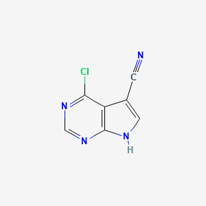 4-chloro-7H-pyrrolo[2,3-d]pyrimidine-5-carbonitrile structure, CAS 24391-41-1