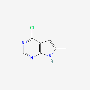 4-chloro-6-methyl-7H-pyrrolo[2,3-d]pyrimidine structure, CAS 35808-68-5