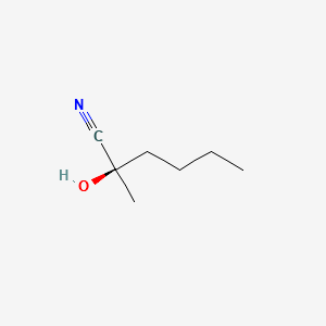 (R)-2-hydroxy-2-methyl-Hexanenitrile structure, CAS 135415-89-3