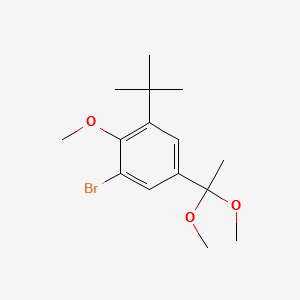 2-Bromo-6-tert-butyl-4-(1,1-dimethoxyethyl)anisole structure, CAS 153356-10-6
