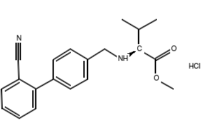 N-[(2’-Cyano[1,1’biphenyl]-4-yl)methyl]-methylesterL-valinemonohydrochloride structure, CAS 482577-59-3