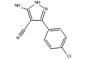 3-amino-5-(4-chlorophenyl)-1H-pyrazole-4-carbonitrile structure, CAS 42754-62-1