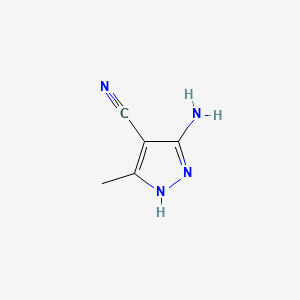 3-amino-5-methyl-1H-pyrazole-4-carbonitrile structure, CAS 5453-07-6