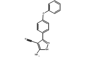 3-amino-5-(4-phenoxyphenyl)-1H-pyrazole-4-carbonitrile structure, CAS 330792-70-6