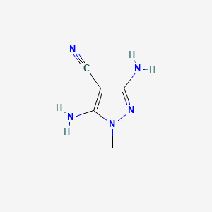 3,5-diamino-1-methyl-pyrazole-4-carbonitrile structure, CAS 65889-61-4