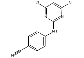 4-(4,6-dichloropyrimidin-2-ylamino)benzonitrile structure, CAS 329187-59-9