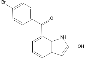 7-(4-Bromobenzoyl)-1,3-dihydro-2H-indol-2-one structure, CAS 91713-91-6