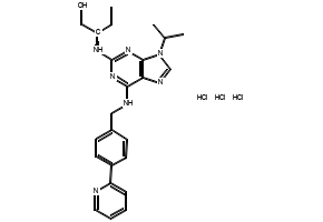 (R)-C&R8;(R)-2-(9-isopropyl-6-(4-(pyridin-2-yl)benzylamino)-9H-purin-2-ylamino)butan-1-ol structure, CAS 1056016-18-2